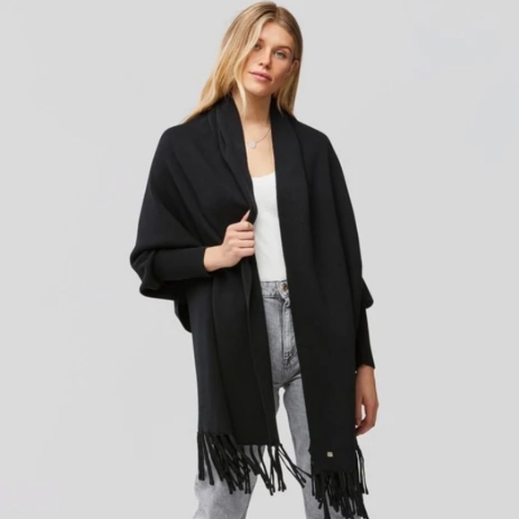 Soia & Kyo Accessories - SOIA & KYO MIKU KNITTED SCARFIGAN WITH FRINGE